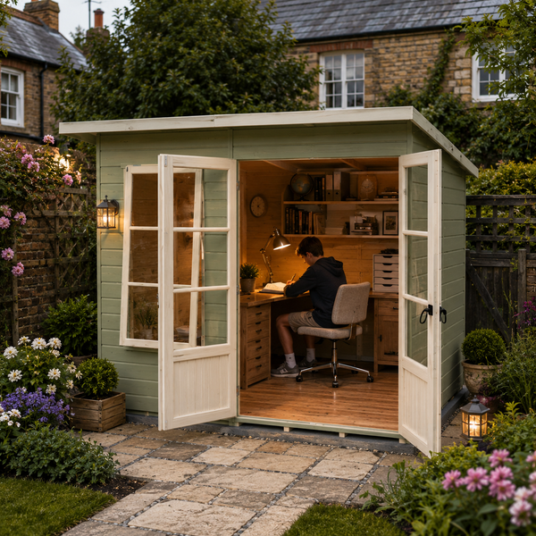 Shire 8x6 Dahlia Pent Summerhouse 12mm Shiplap interlock cladding