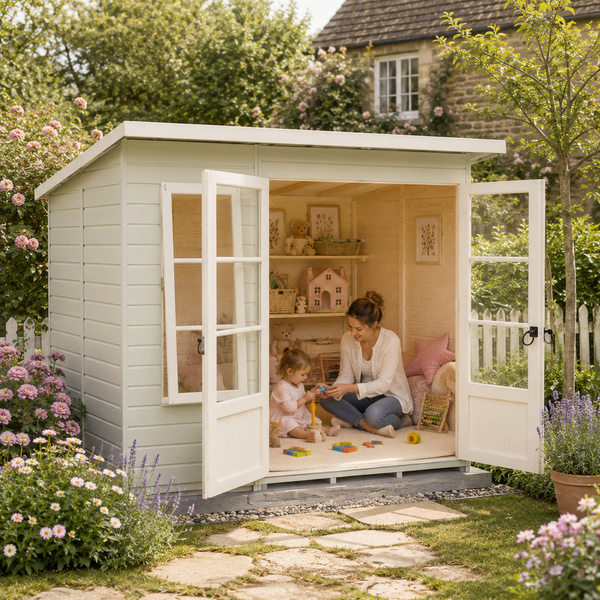 Shire 8x6 Dahlia Pent Summerhouse 12mm Shiplap interlock cladding