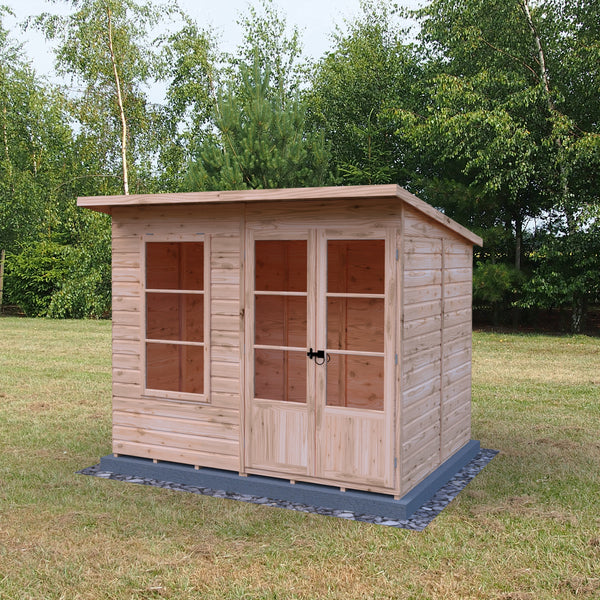 Shire 8x6 Dahlia Pent Summerhouse 12mm Shiplap interlock cladding