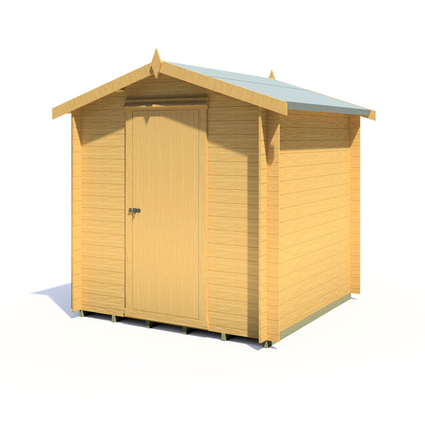 Shire Danbury 7x7 Log Cabin 19mm interlock  Cladding - Best Shed