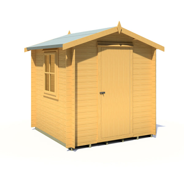 Shire Danbury 7x7 Log Cabin 19mm interlock  Cladding - Best Shed