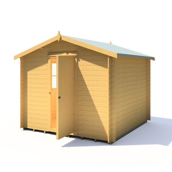 Shire Danbury 9x9 Log Cabin 19mm interlock  Cladding - Best Shed