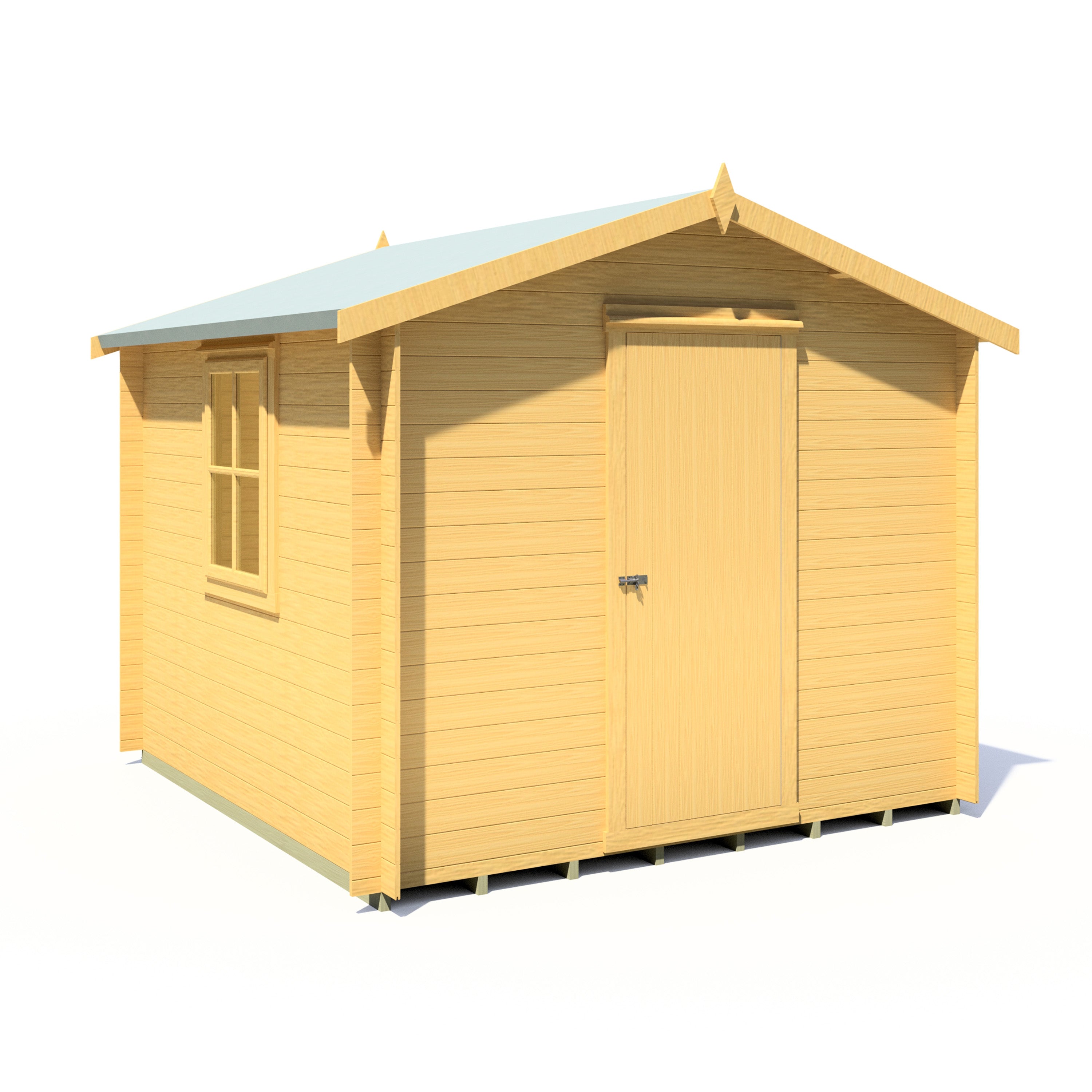 Shire Danbury 9x9 Log Cabin 19mm interlock  Cladding - Best Shed