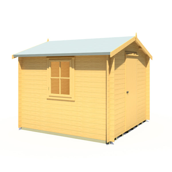 Shire Danbury 9x9 Log Cabin 19mm interlock  Cladding - Best Shed