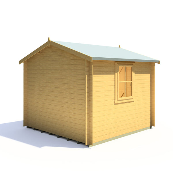 Shire Danbury 9x9 Log Cabin 19mm interlock  Cladding - Best Shed