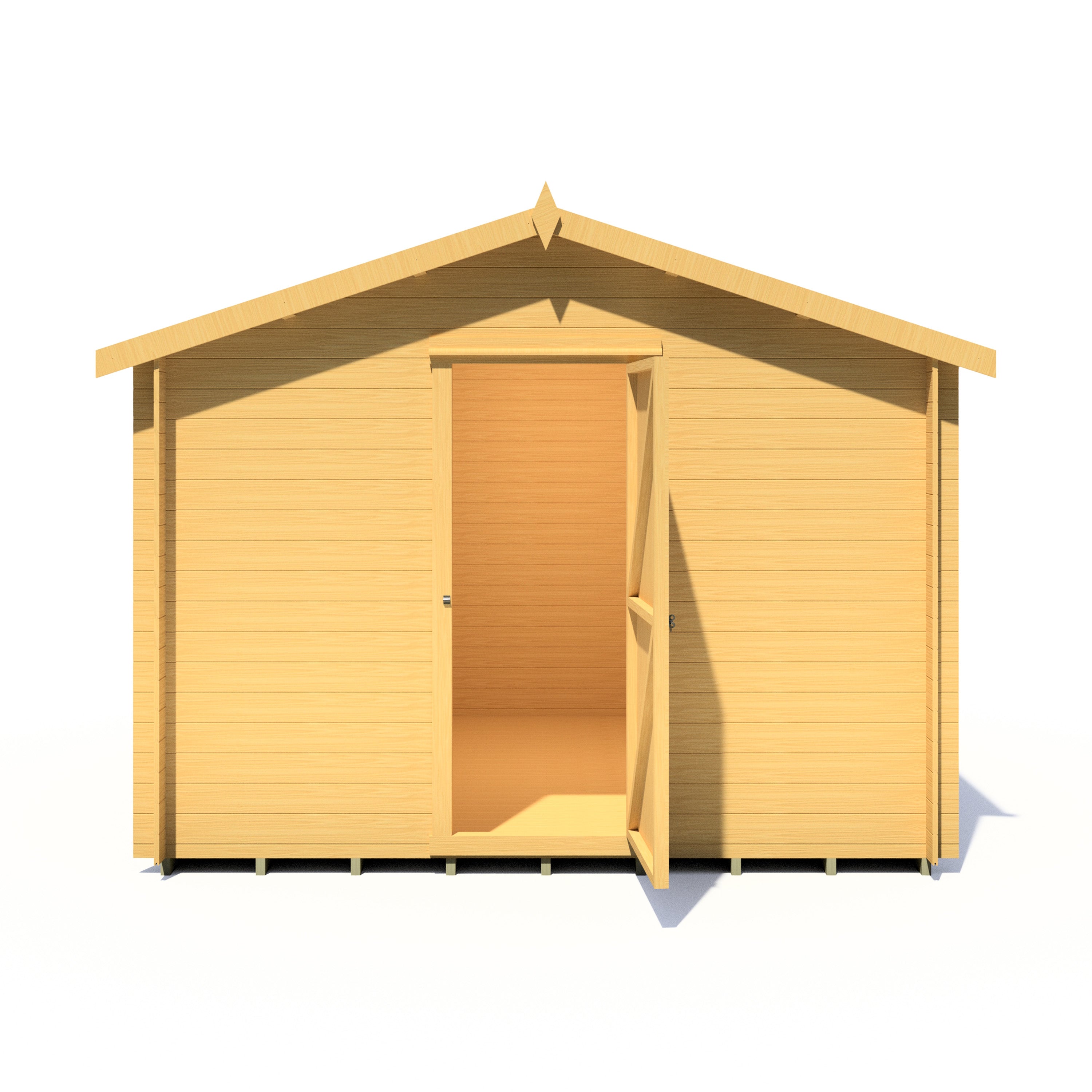 Shire Danbury 10x10 Log Cabin 19mm interlock  Cladding - Best Shed