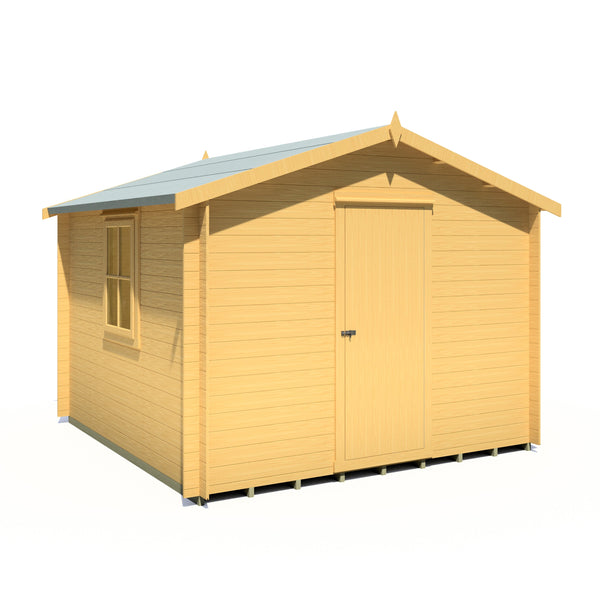 Shire Danbury 10x10 Log Cabin 19mm interlock  Cladding - Best Shed