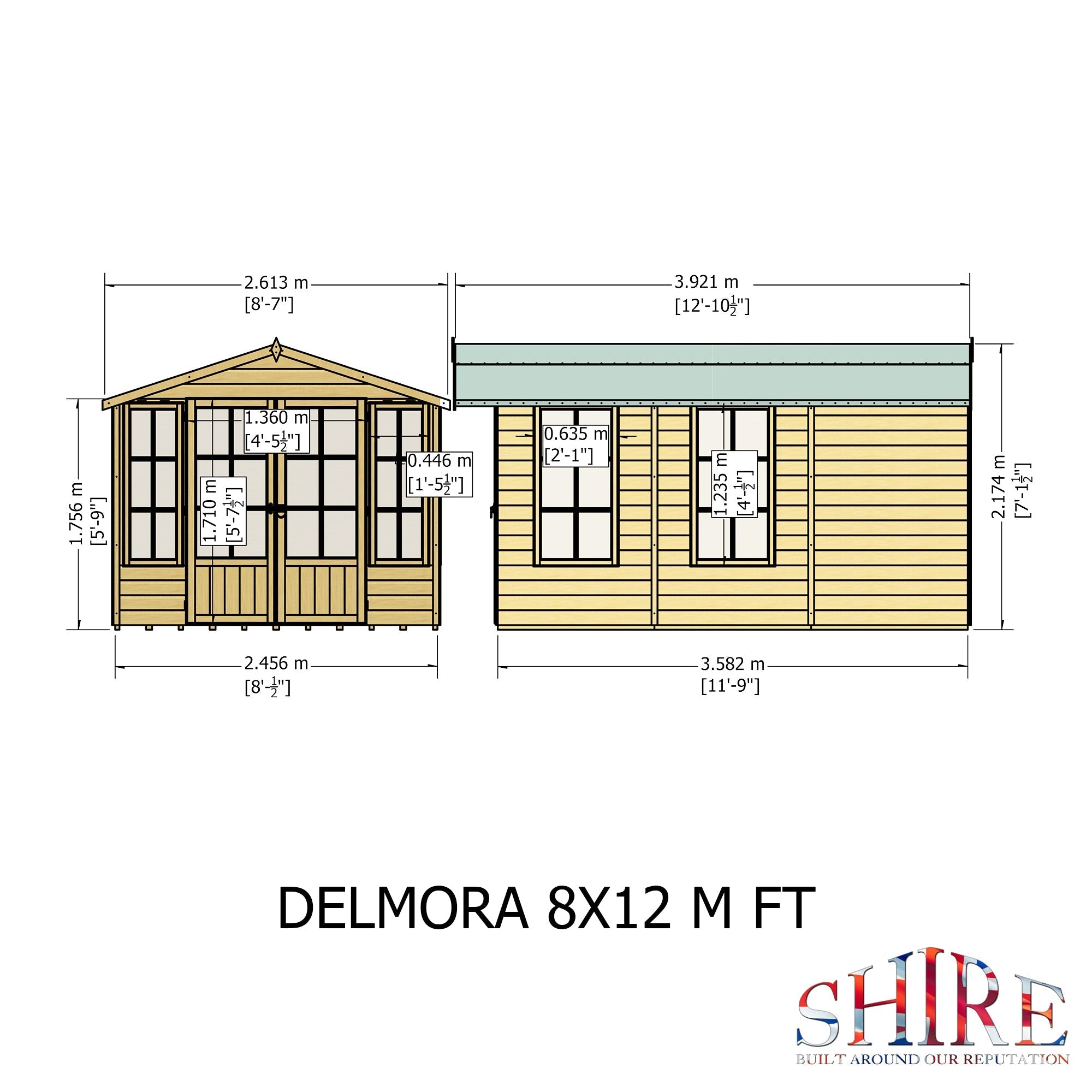 Shire Delmora 8x12 Summerhouse Interlock Cladding - Best Shed