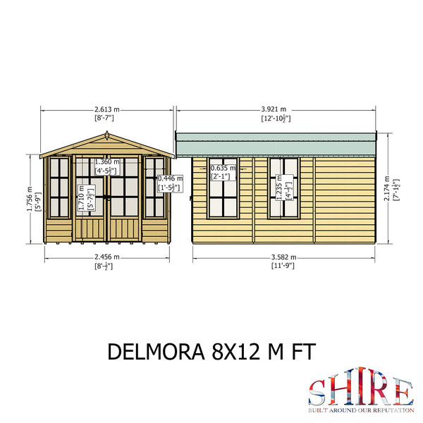 Shire Delmora 8x12 Summerhouse Interlock Cladding - Best Shed