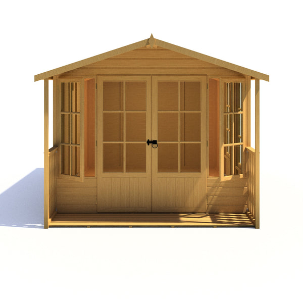 Shire Delmora 8x14 INC Verandah Summerhouse Interlock Cladding - Best Shed