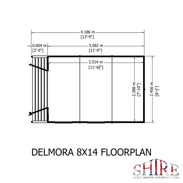 Shire Delmora 8x14 INC Verandah Summerhouse Interlock Cladding - Best Shed