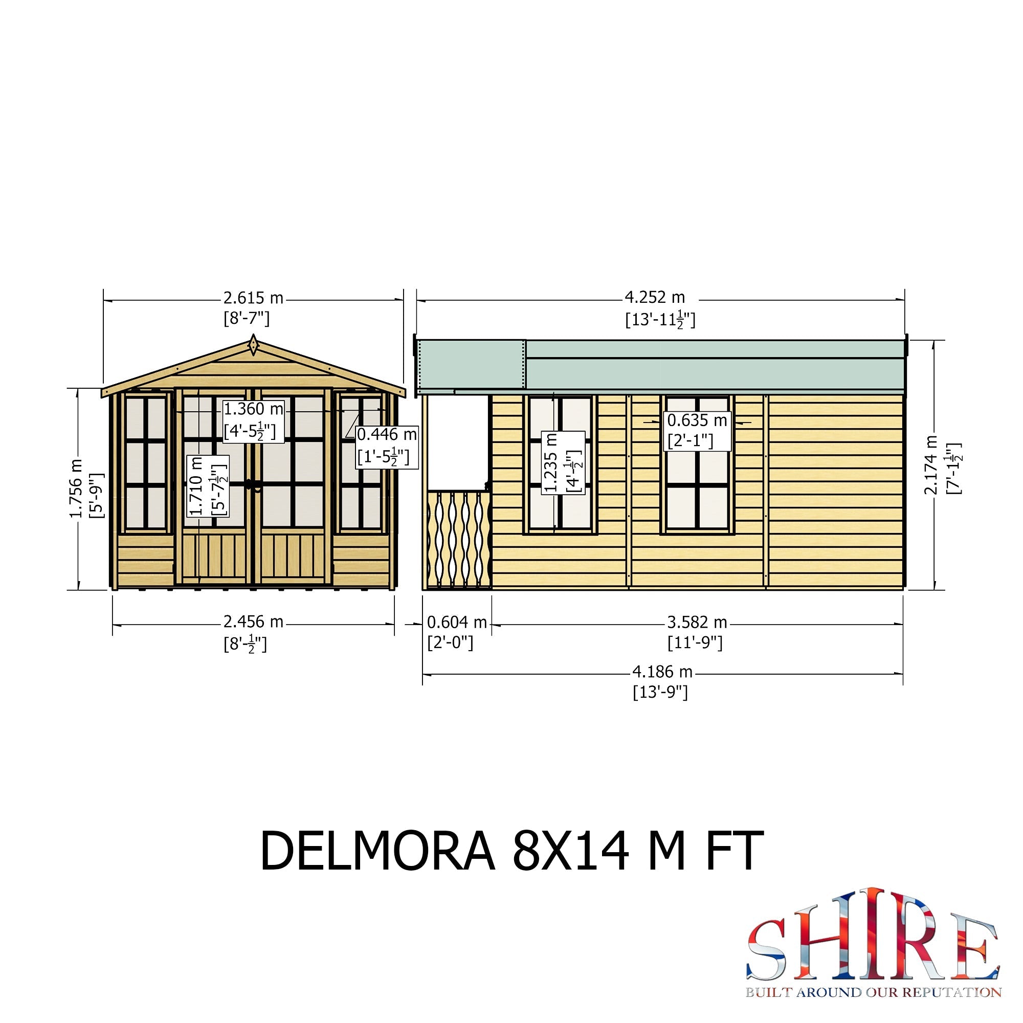 Shire Delmora 8x14 INC Verandah Summerhouse Interlock Cladding - Best Shed