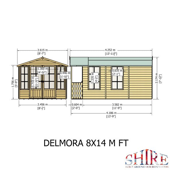 Shire Delmora 8x14 INC Verandah Summerhouse Interlock Cladding - Best Shed