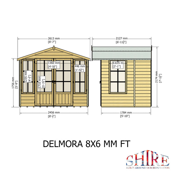 Shire Delmora 8x6 Sumerhouse Shiplap Interlock Cladding
