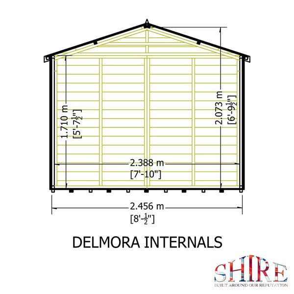 Shire Delmora 8x10 INC Verandah Summerhouse Interlock Cladding - Best Shed