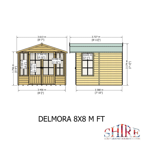 Shire Delmora 8x8 Summerhouse Interlock Cladding - Best Shed