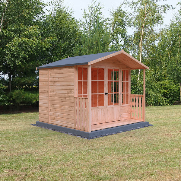 Shire Delmora 8x6 Sumerhouse and verandah Shiplap Interlock Cladding