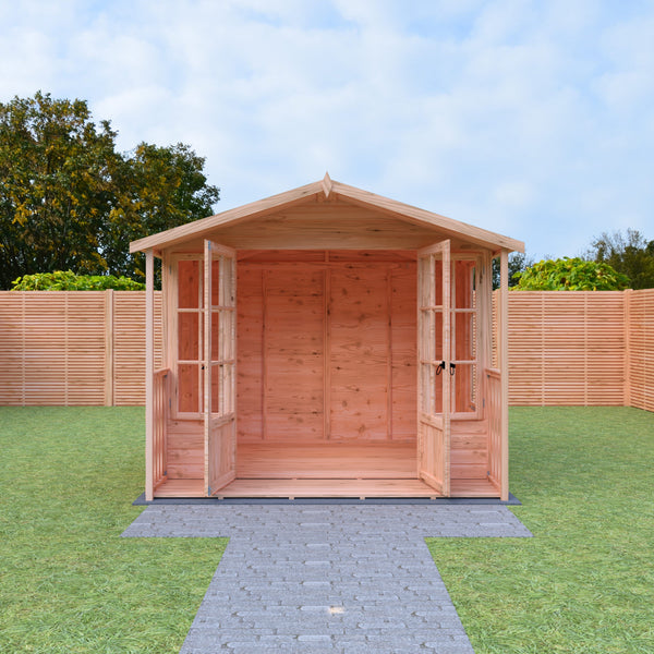 Shire Delmora 8x6 Sumerhouse and verandah Shiplap Interlock Cladding