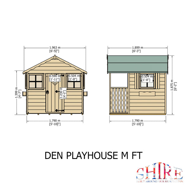 Den 6x4 Shiplap Children's Playhouse