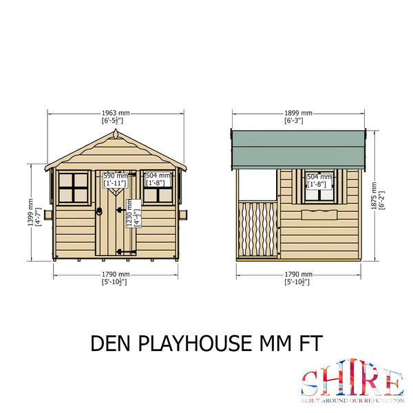 Den 6x4 Shiplap Children's Playhouse