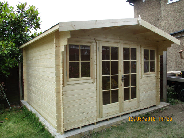 Shire Clipstone 12Gx12 Log Cabin 28mm interlock cladding - Best Shed