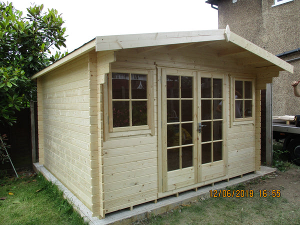Shire Clipstone 12Gx12 Log Cabin 28mm interlock cladding - Best Shed