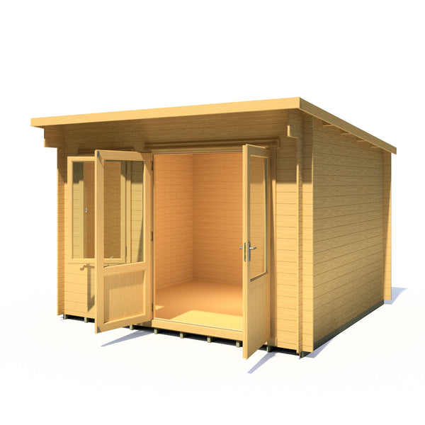 Shire 11x8 Edgefeild Log Cabin 19mm interlock Cladding - Best Shed