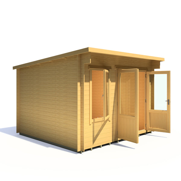 Shire 11x8 Edgefeild Log Cabin 19mm interlock Cladding - Best Shed