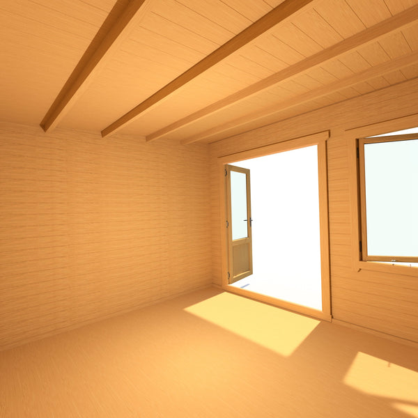 Shire 11x8 Edgefeild Log Cabin 19mm interlock Cladding - Best Shed