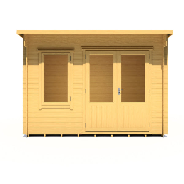 Shire 11x8 Edgefeild Log Cabin 19mm interlock Cladding - Best Shed