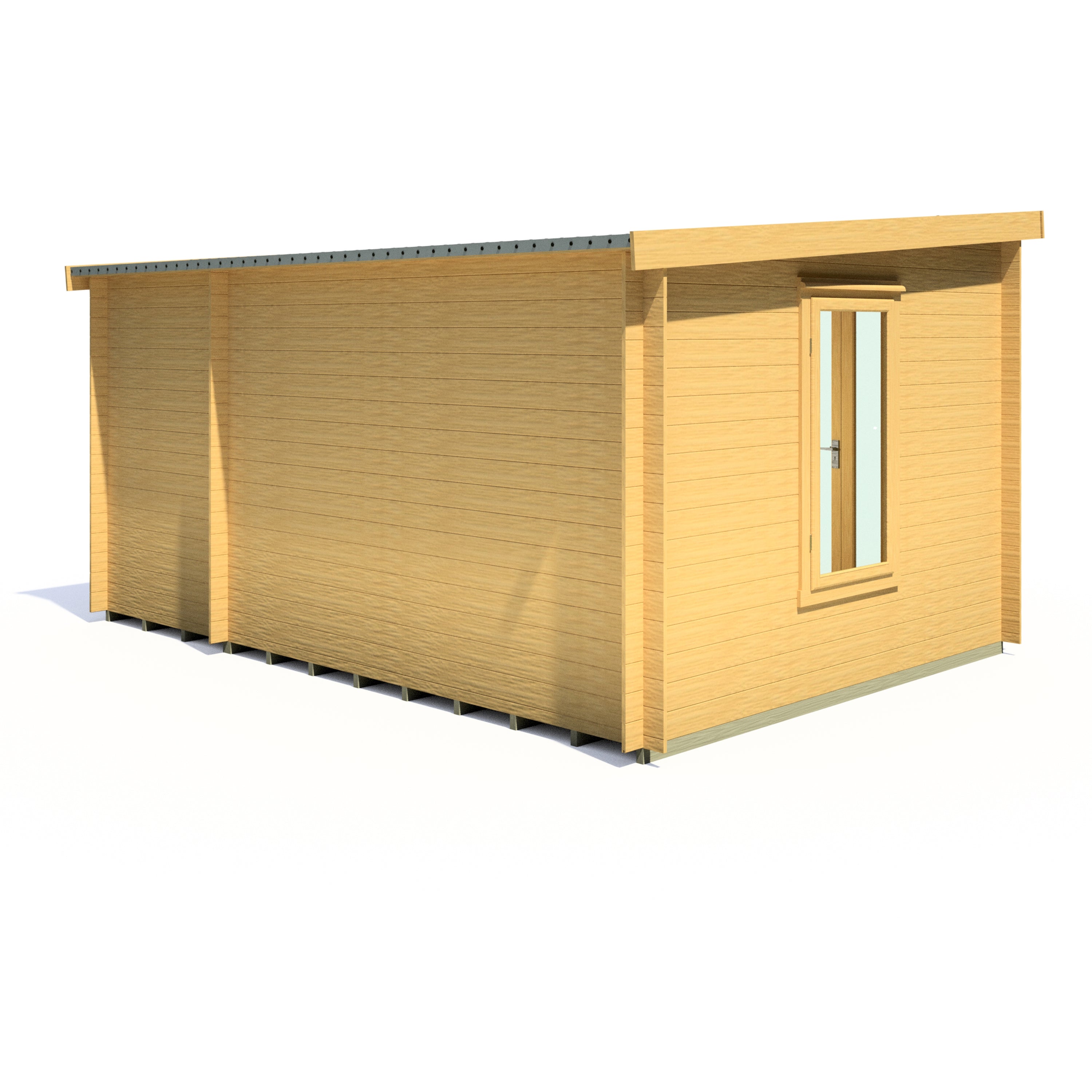 Shire Elm 10Gx14 Multiroom Pent Log Cabin 19mm interlock  Cladding - Best Shed