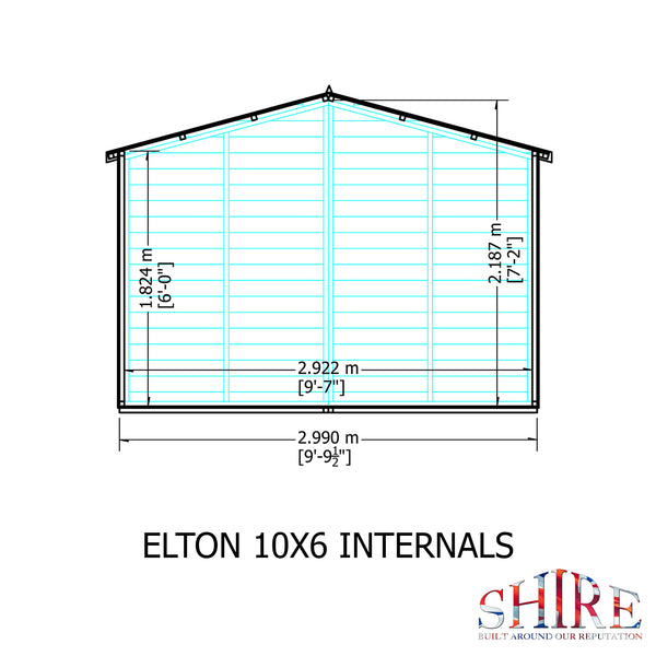 Elton 10x6 Summerhouse 12mm Shiplap cladding