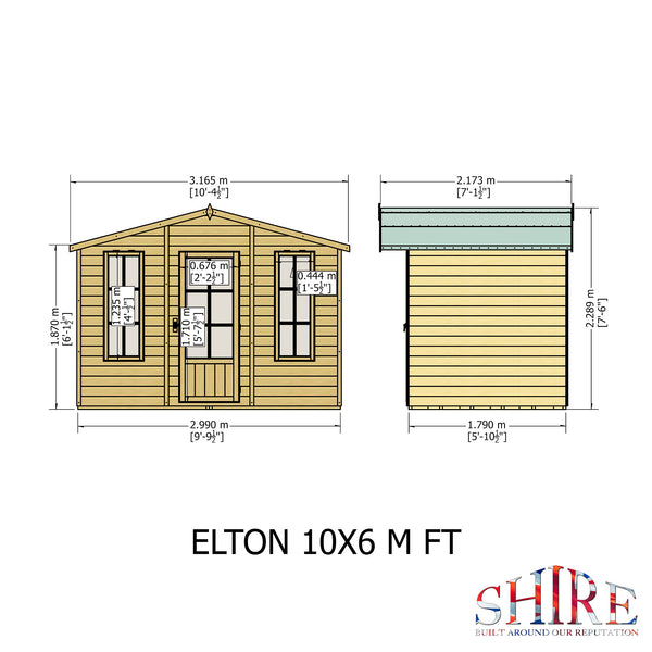 Elton 10x6 Summerhouse 12mm Shiplap cladding
