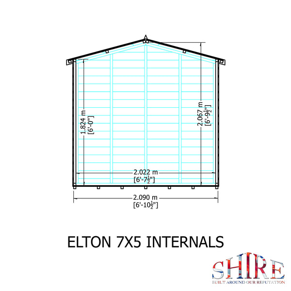 Elton 7x5 Summerhouse 12mm Shiplap