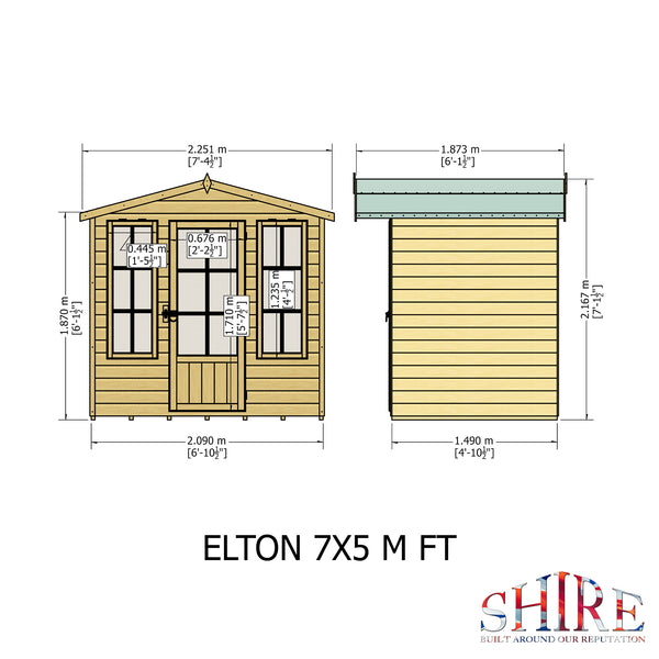 Elton 7x5 Summerhouse 12mm Shiplap