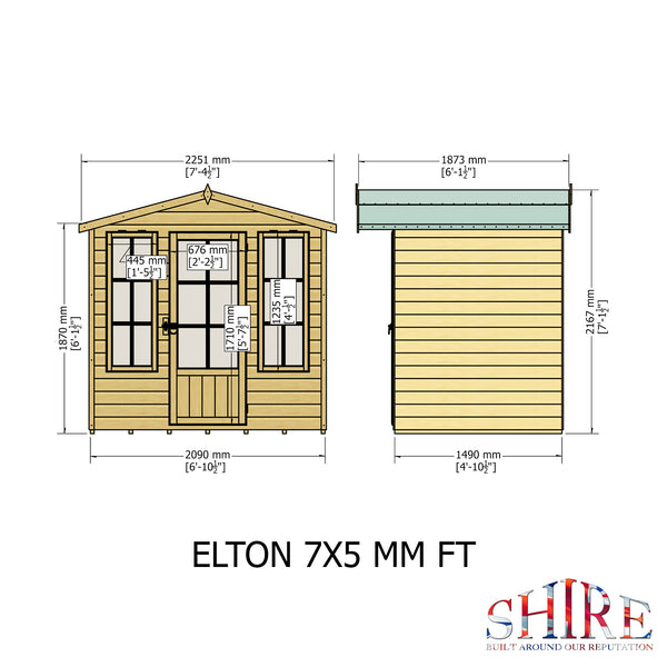 Elton 7x5 Summerhouse 12mm Shiplap