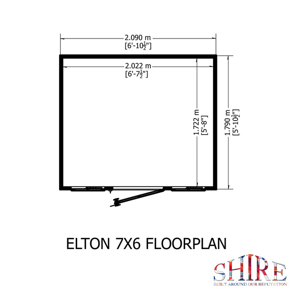 Elton 7x6 Summerhouse 12mm Shiplap