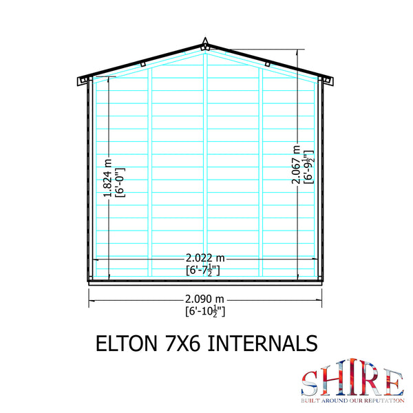 Elton 7x6 Summerhouse 12mm Shiplap