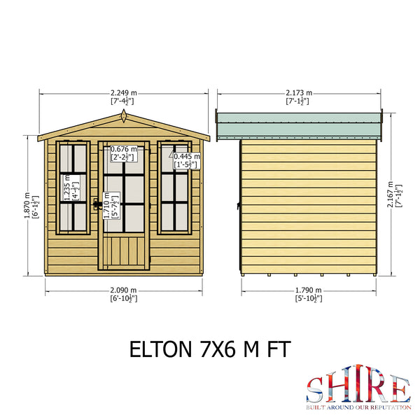Elton 7x6 Summerhouse 12mm Shiplap