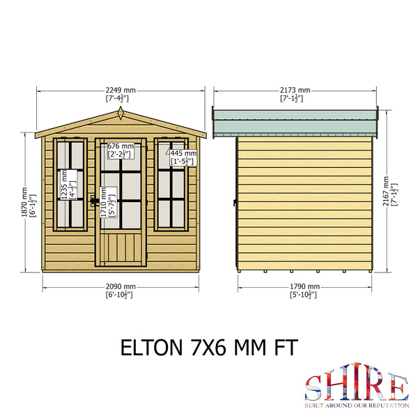 Elton 7x6 Summerhouse 12mm Shiplap