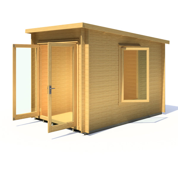 Shire Emneth 10Gx7 Pent Log Cabin 19mm interlock  Cladding - Best Shed
