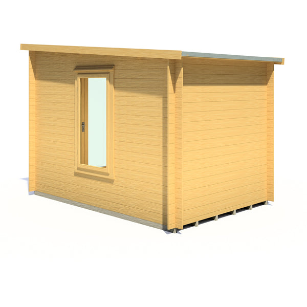 Shire Emneth 10x10 Pent Log Cabin 19mm interlock  Cladding - Best Shed