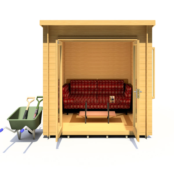 Shire Emneth 10x10 Pent Log Cabin 19mm interlock  Cladding - Best Shed