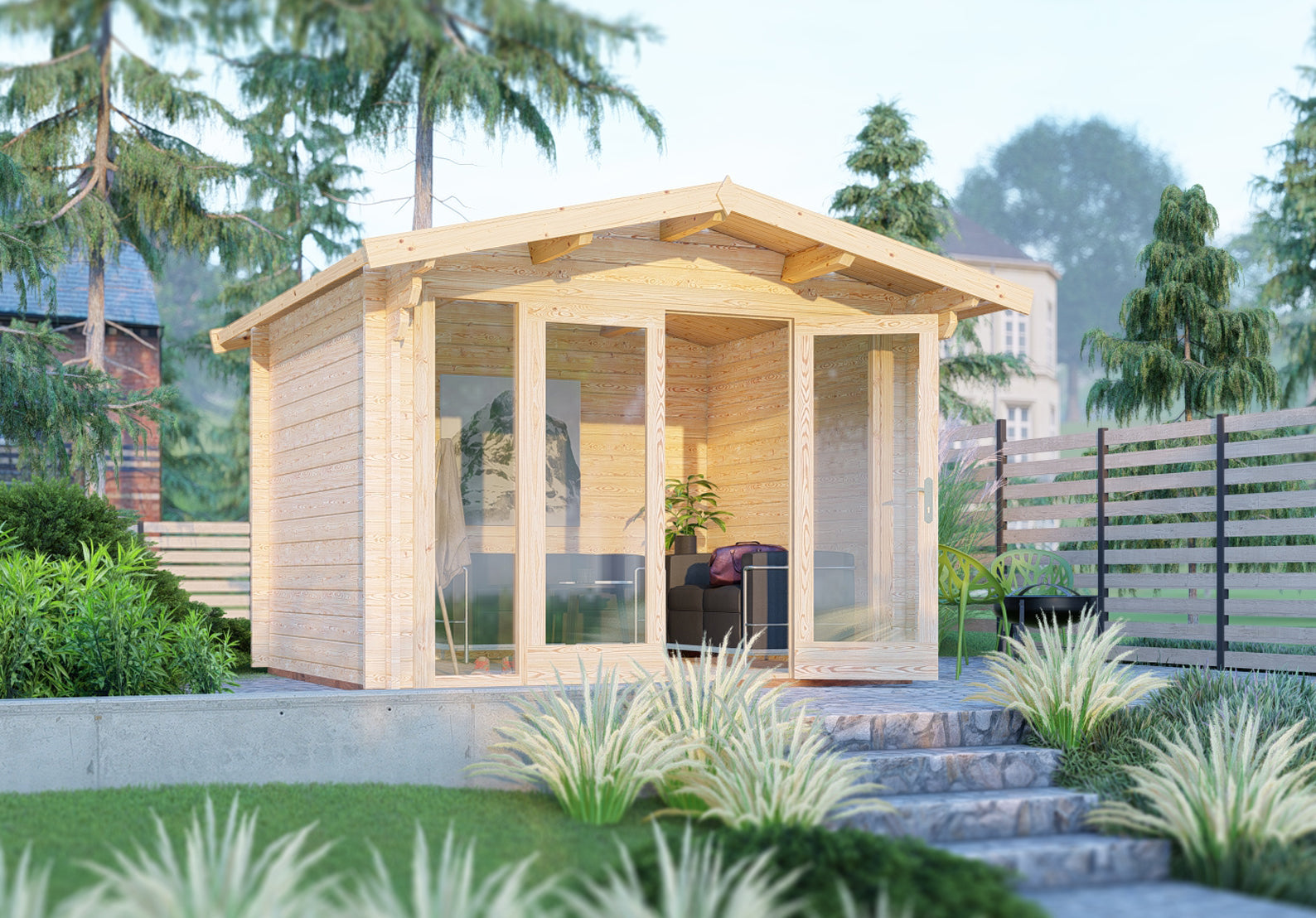Shire Faversham 10x10 Log Cabin 44mm thick timber cladding - Best Shed