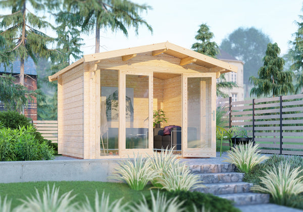 Shire Faversham 10x10 Log Cabin 44mm thick timber cladding - Best Shed