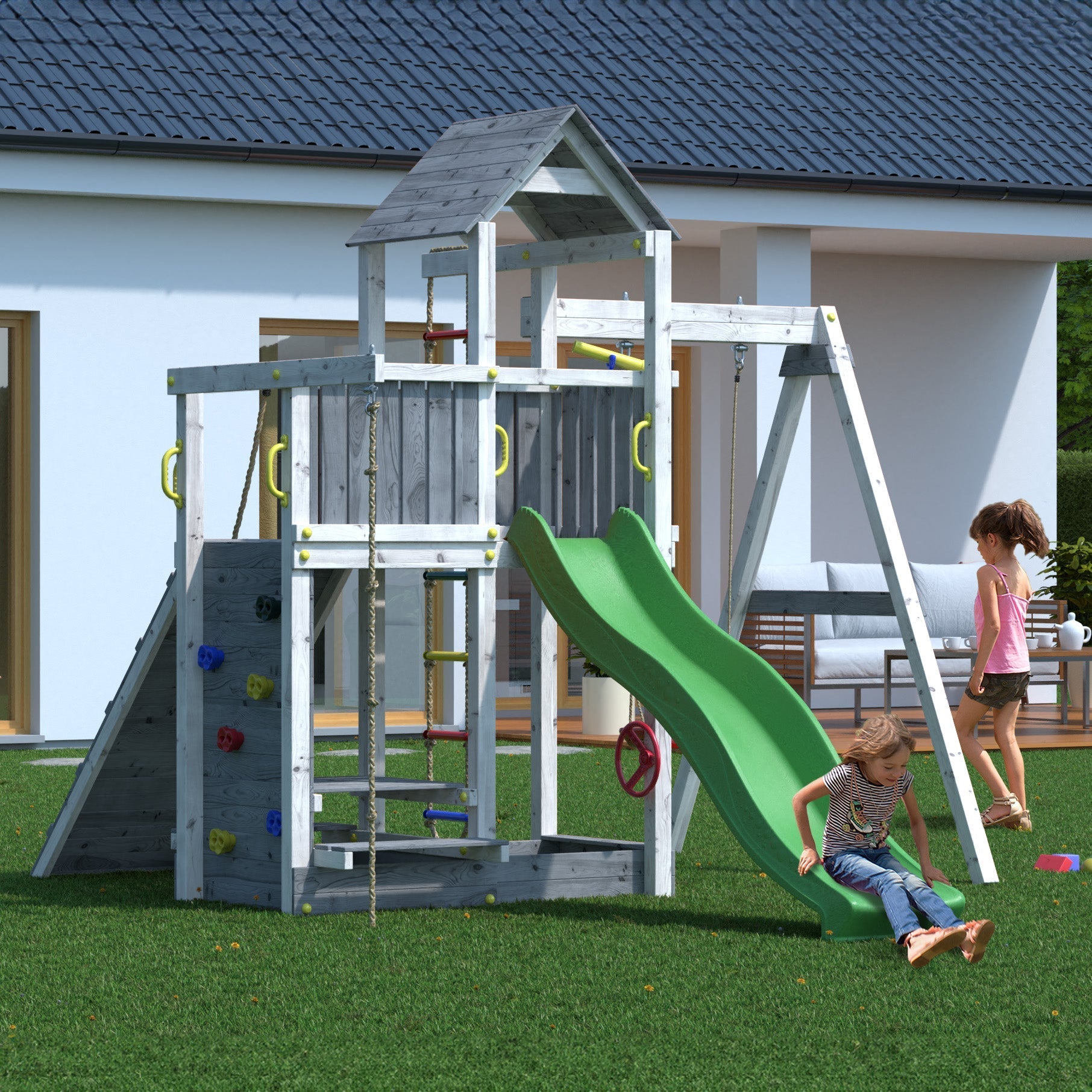 Climbing frame Activer Grey & White - Best Shed