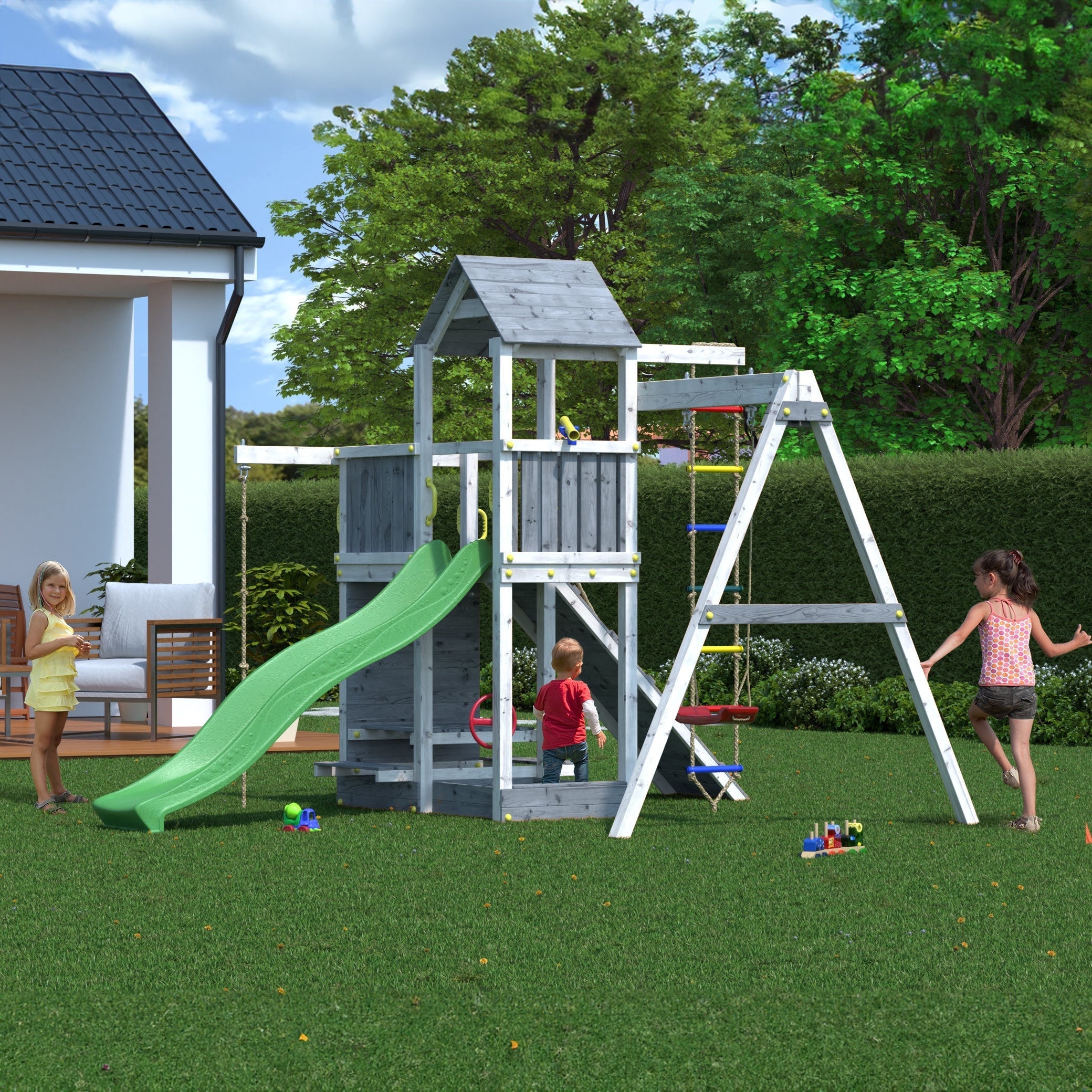 Climbing frame Activer Grey & White - Best Shed