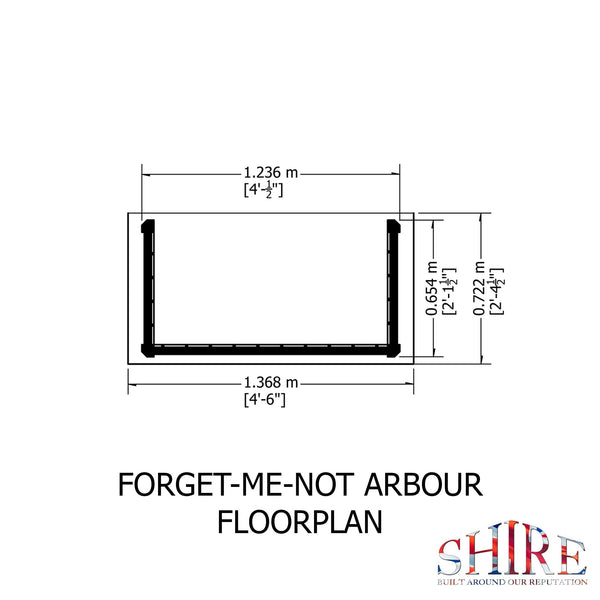 Shire Forget Me Not 1.4x0.7m Arbour Seat - Best Shed