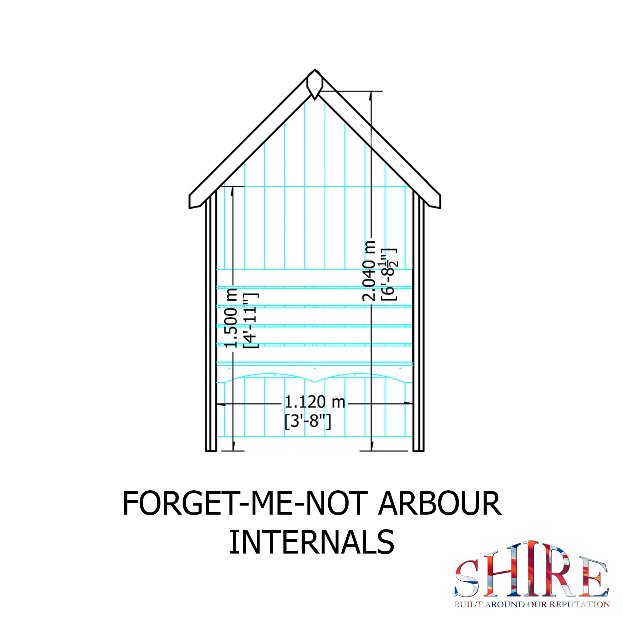 Shire Forget Me Not 1.4x0.7m Arbour Seat - Best Shed