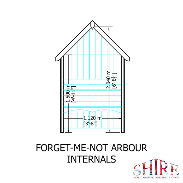 Shire Forget Me Not 1.4x0.7m Arbour Seat - Best Shed